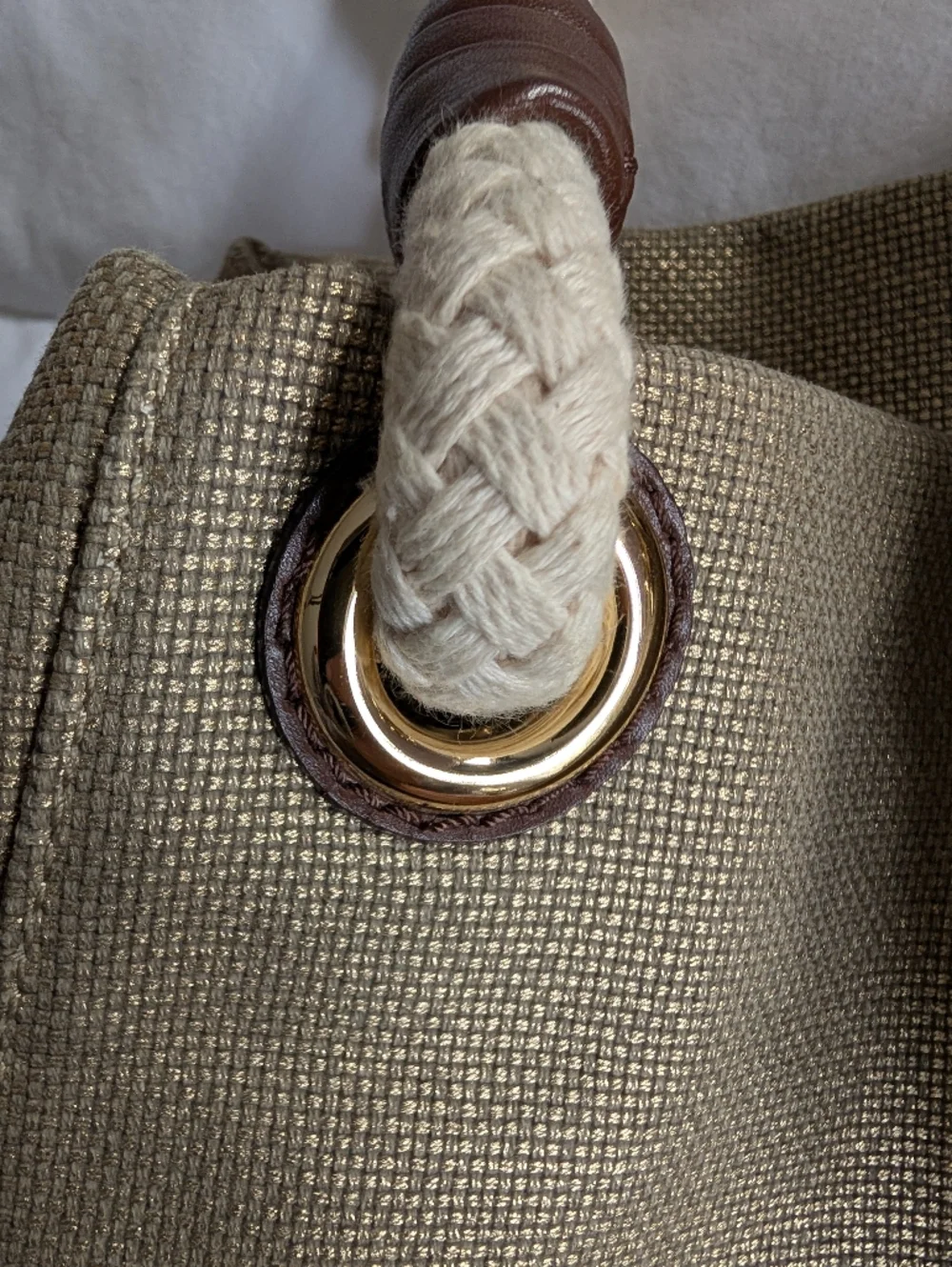 Michael Kors Gold Metallic Tote with Rope Handles